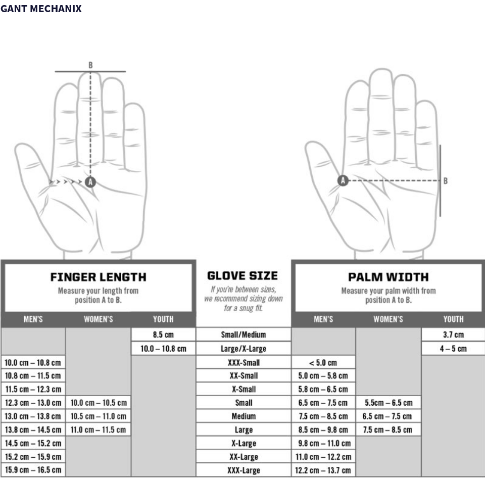 guide taille Mechanix